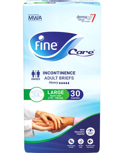 Fine Care Incontinence Adult Diapers breifs, Large Size ,Waist 110-156 cm, 1 Pack with 30 Diapers Package design may vary