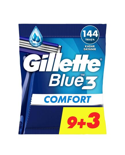 Gillette Blue 3 Disposable Razors with Comfort Gel for Men - 8 Pieces