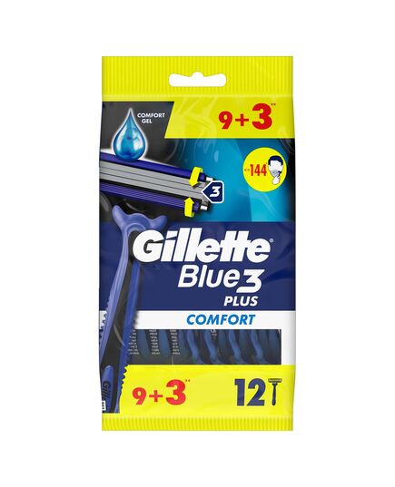 Gillette Blue 3 Disposable Razors with Comfort Gel for Men - 8 Pieces