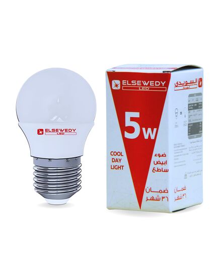 ELSEWEDY LED Bulb E27, 5 Watt, 6500 Kelvin, 425 Lumen (Warm, 5 Watt)