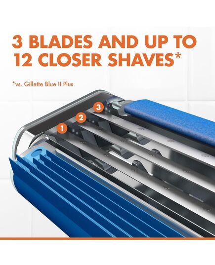 Gillette Blue 3 Comfort Disposable Razor for Men 9 + 3 Free – Pack of 12