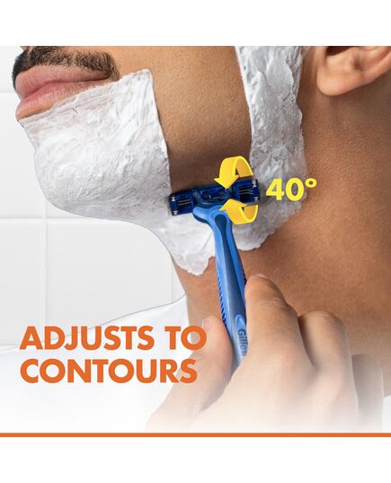 Gillette Blue 3 Comfort Disposable Razor for Men 9 + 3 Free – Pack of 12