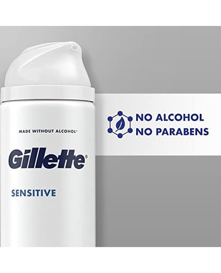 Gillette Sensitive Skin Soothing Shave Gel with Aloe Vera for Men, Anti-Irritation Formula, Dermatologist-Tested, 200ml Can – Hydrates, Protects, and Cools Skin While Shaving – 200ml