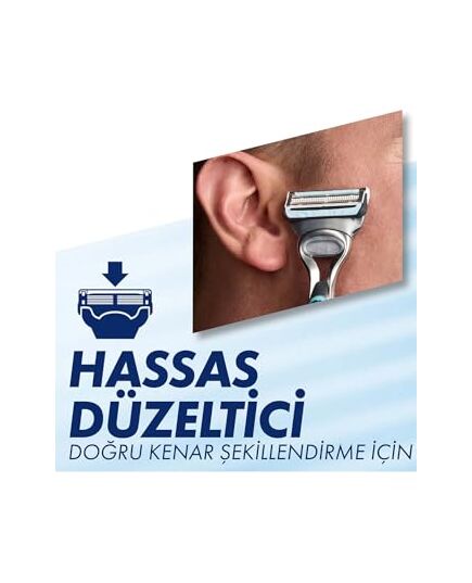 Gillette SkinGuard Sensitive Razor for Men with 1 Handle + 2 Blade Refills – Designed for Sensitive Skin to Prevent Razor Bumps and Irritation – With Lubrastrip and Precision Trimmer