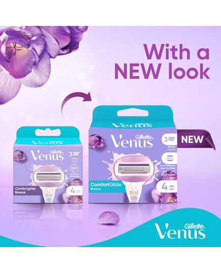 Gillette Venus ComfortGlide Breeze Blades Refills 3 Bladed, 4 Count