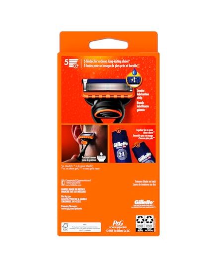 Gillette Fusion5 Men's Razor Handle + 2 Blade Refills