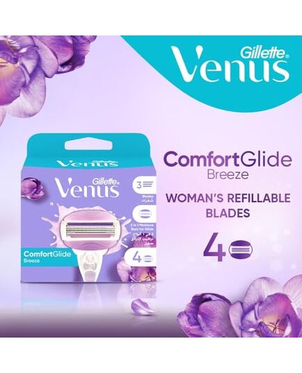 Gillette Venus ComfortGlide Breeze Blades Refills 3 Bladed, 4 Count