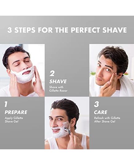 Gillette Sensitive Skin Soothing Shave Gel with Aloe Vera for Men, Anti-Irritation Formula, Dermatologist-Tested, 200ml Can – Hydrates, Protects, and Cools Skin While Shaving – 200ml