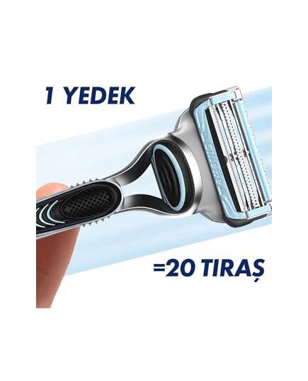 Gillette SkinGuard Sensitive Razor for Men with 1 Handle + 2 Blade Refills – Designed for Sensitive Skin to Prevent Razor Bumps and Irritation – With Lubrastrip and Precision Trimmer