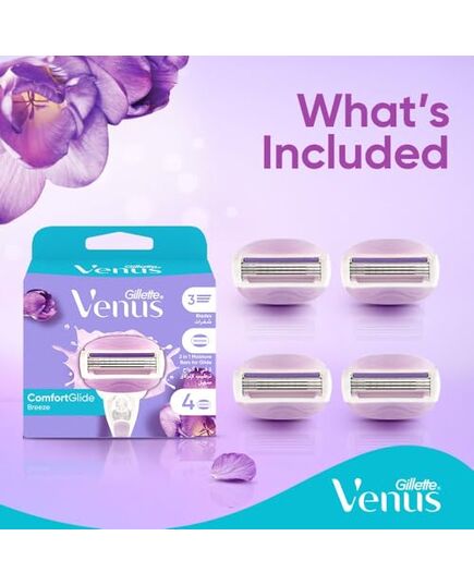Gillette Venus ComfortGlide Breeze Blades Refills 3 Bladed, 4 Count