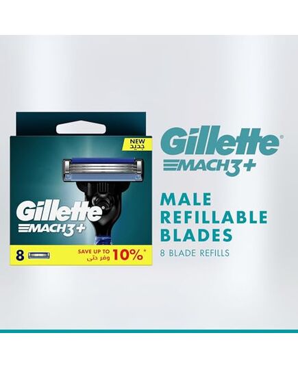 Gillette Mach3 Razor Blade Refill Cartridges for Mach 3, 8 Pieces – Packaging May Vary