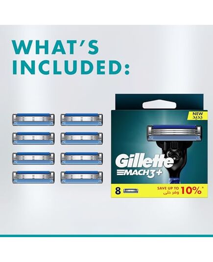 Gillette Mach3 Razor Blade Refill Cartridges for Mach 3, 8 Pieces – Packaging May Vary