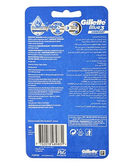 Gillette Blue3 Comfort Men's Disposable Razors – Pack of 6