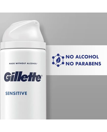 Gillette Sensitive Skin Soothing Shave Gel with Aloe Vera for Men, Anti-Irritation Formula, Dermatologist-Tested, 200ml Can – Hydrates, Protects, and Cools Skin While Shaving – 200ml