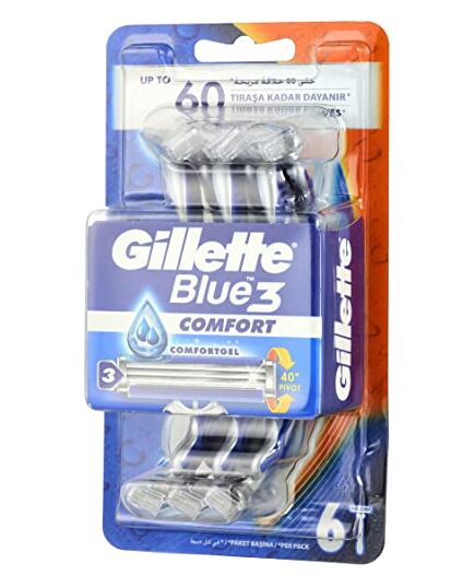 Gillette Blue3 Comfort Men's Disposable Razors – Pack of 6