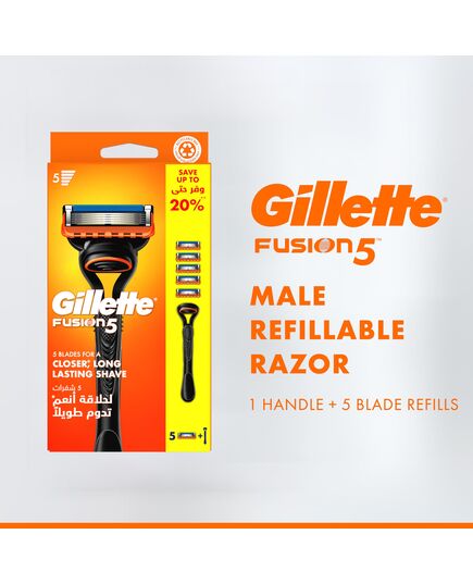 Gillette Fusion5 Men's Razor Handle With 5 Blades - SPECIAL OFFER