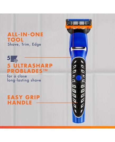 Gillette Styler, 1 Beard Trimmer for Men with 1 ProGlide Razor Blade Refill, 1 Battery, 3 Comb Attachments, Waterproof