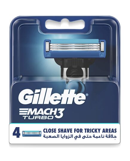 Gillette Mach3 Turbo 3D Blade refills x4 pack may vary
