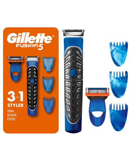 Gillette Styler, 1 Beard Trimmer for Men with 1 ProGlide Razor Blade Refill, 1 Battery, 3 Comb Attachments, Waterproof