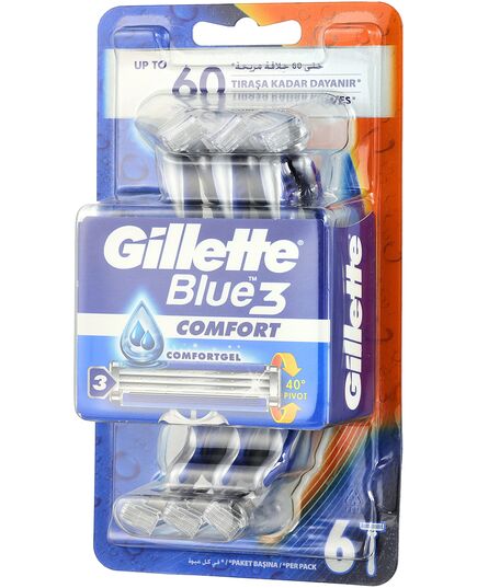 Gillette Blue3 Comfort Men's Disposable Razors – Pack of 6