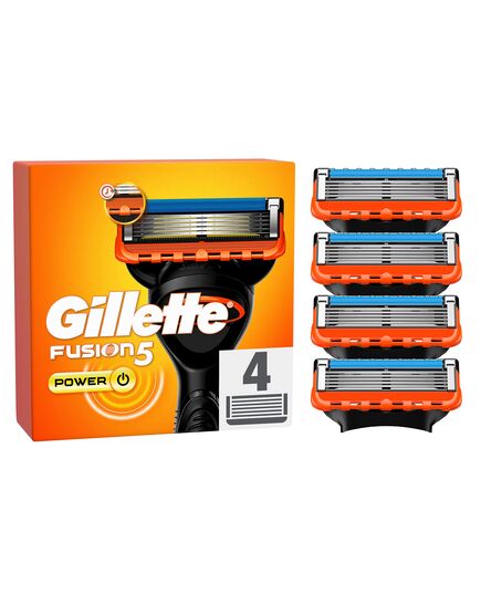 Gillette Fusion5 Power Razor Replacement Blades Designed with Anti-Friction Blades for up to 20 Shaves per Refill, 4 Refills