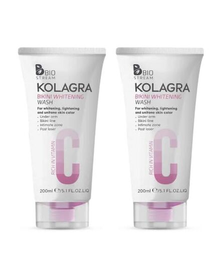 Kolagra Bikini Whitening Wash Rich in Vitamin – 200 ml, 1+1 Offer Available, Lightens Pigmentation in Sensitive Areas