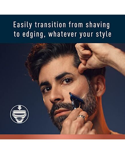 King C. Gillette Shave & Edging Razor Blades for Men, Pack of 3 Refills, with Built-in Single Blade Precision Trimmer