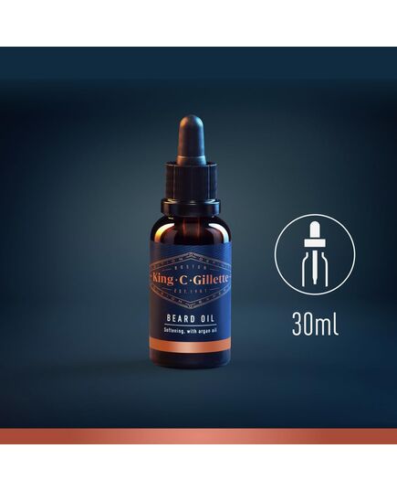 King C. Gillette Men’s Beard Oil with Plant Based Argan, Joijoba Avocado, Macadamia Seed and Almond Oils, 30 ml