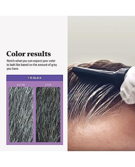 Just For Men Touch of Gray, Gray Hair Coloring for Men with Comb Applicator, Great for a Salt and Pepper Look - Black, T-55 (Packaging May Vary)