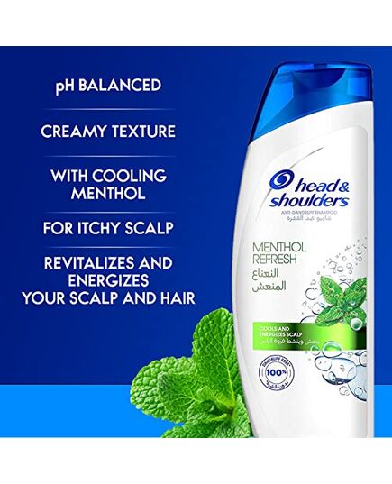 Head & Shoulders Menthol Refresh Anti-Dandruff Shampoo for Itchy Scalp, 2 x 400ml