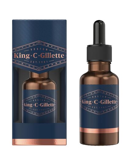 King C. Gillette Men’s Beard Oil with Plant Based Argan, Joijoba Avocado, Macadamia Seed and Almond Oils, 30 ml