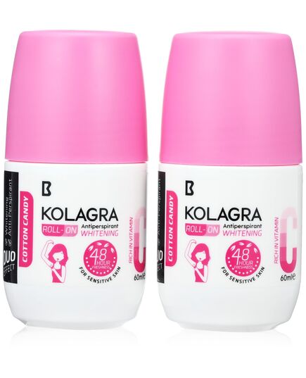 KOLAGRA Whitening Roll On 2X1 Promopack 1+1 Cotton Candy 120ML Pink