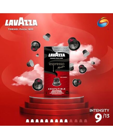 Lavazza Espresso Maestro Classico 100% Arabica intensity 9 Medium Roasting Nespresso Compatible Aluminium Capsules, Zero CO2 Impact, 1 Pack of 10 Capsules
