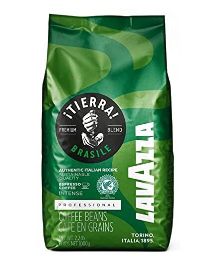Lavazza Coffee Beans Blend,Tierra Brazil Arabica and Robusta blend, 1 Kg Pack