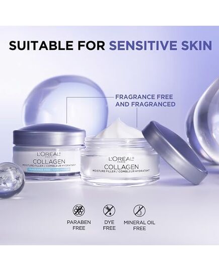 L’Oreal Paris Collagen Daily Face Moisturizer, Anti Aging Face Cream to Reduce Wrinkles and Provide Intense Hydration, 1.7 oz