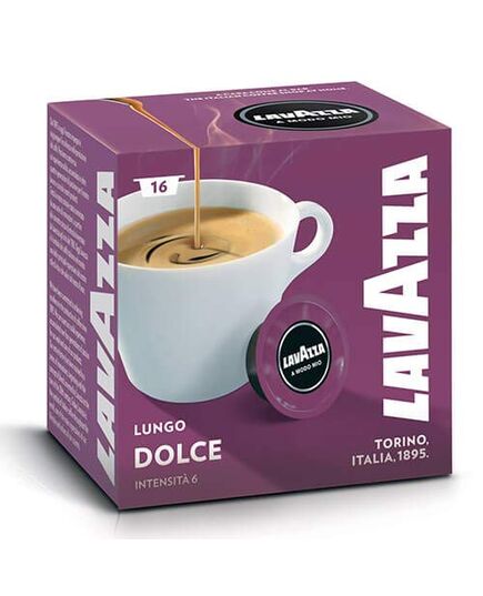 Lavazza A Modo Mio Capsules, Lungo Dolce capsules box 16, 128gm