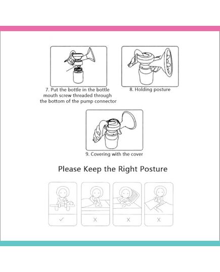 La Frutta MuM Manual Breast Pump Milk Pump, Soft & Gentle, Manual, BPA Free,Classic baby bottle 150 ml,Silicone nipple,Free milk storage bags are included.