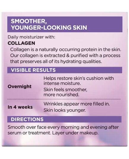 L’Oreal Paris Collagen Daily Face Moisturizer, Anti Aging Face Cream to Reduce Wrinkles and Provide Intense Hydration, 1.7 oz