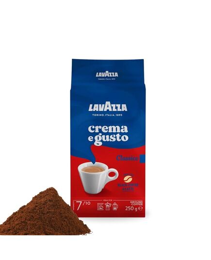 Lavazza ground coffee blend, crema e gusto classico, arabica & robusta - dark roast, 250 g