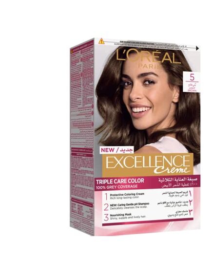 L’Oréal Paris Excellence Crème Permanent Hair Color, 5.0 Light Brown
