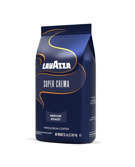 Lavazza Coffee Beans Blend, Super Crema, Arabica and Rubusta, 1 Kg Pack