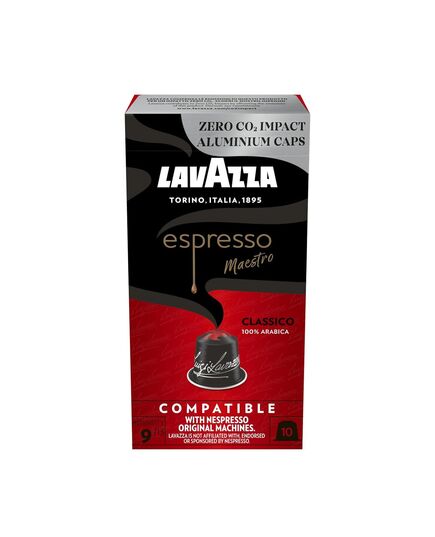 Lavazza Espresso Maestro Classico 100% Arabica intensity 9 Medium Roasting Nespresso Compatible Aluminium Capsules, Zero CO2 Impact, 1 Pack of 10 Capsules