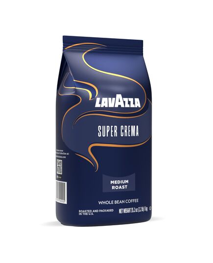 Lavazza Coffee Beans Blend, Super Crema, Arabica and Rubusta, 1 Kg Pack