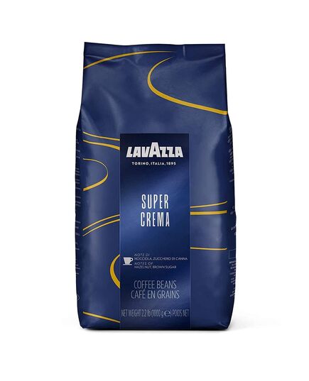 Lavazza Super Crema Whole Bean Coffee Blend, Medium Espresso Roast 1kg