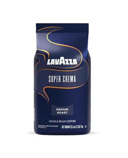 Lavazza Coffee Beans Blend, Super Crema, Arabica and Rubusta, 1 Kg Pack