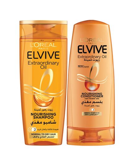 L’Oréal Paris Elvive Extraordinary Oil Shampoo 400ml + Conditioner 360 ml - for Normal to Dry Hair