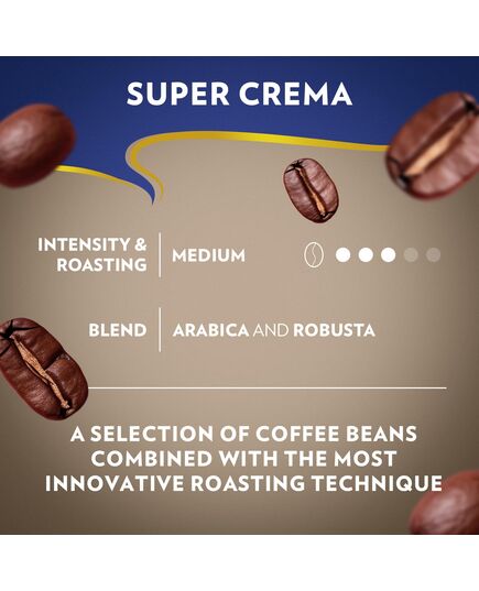 Lavazza Coffee Beans Blend, Super Crema, Arabica and Rubusta, 1 Kg Pack