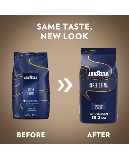 Lavazza Coffee Beans Blend, Super Crema, Arabica and Rubusta, 1 Kg Pack