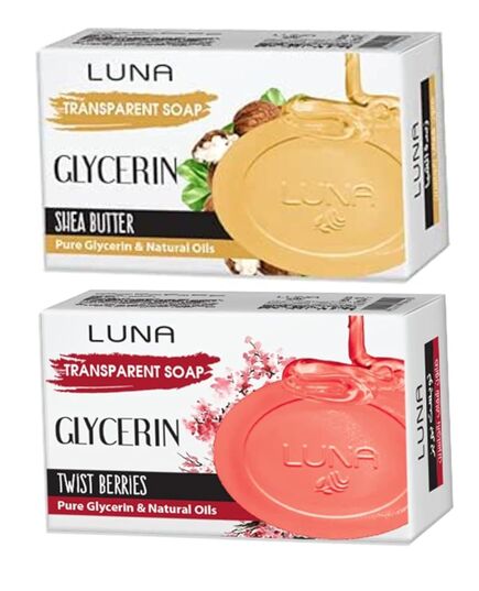 Luna OFFER Glycerine Soap Pack of TWO 72gm Rose&Milk + fragrance Free