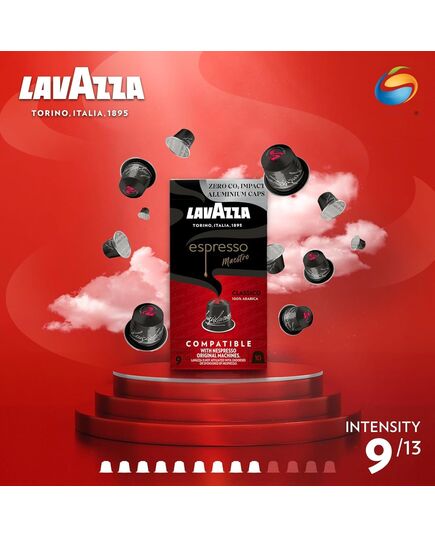 Lavazza Espresso Maestro Classico 100% Arabica intensity 9 Medium Roasting Nespresso Compatible Aluminium Capsules, Zero CO2 Impact, 1 Pack of 10 Capsules